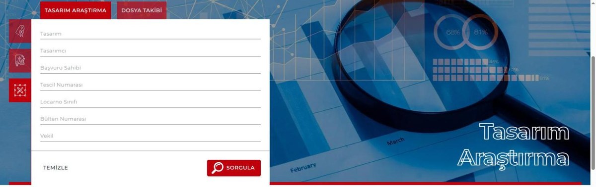 TÜRKPATENT tasarım araştırma ekranı ve arama kriterleri
