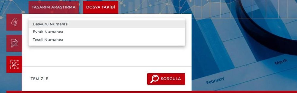 TÜRKPATENT tasarım dosya takibi: başvuru, evrak ve tescil numarası